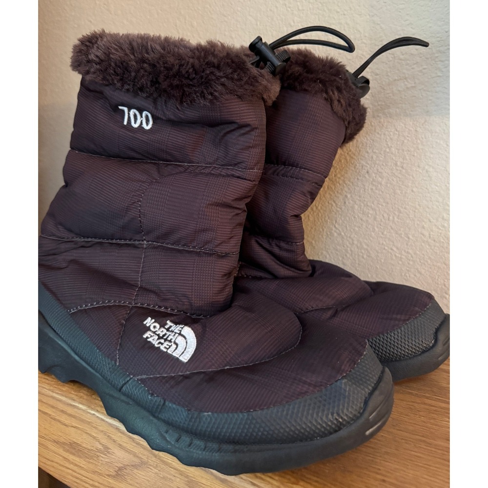 The North Face Snow Boots Women 10 Brown 700 Down Nuptse Faux Fur Trim